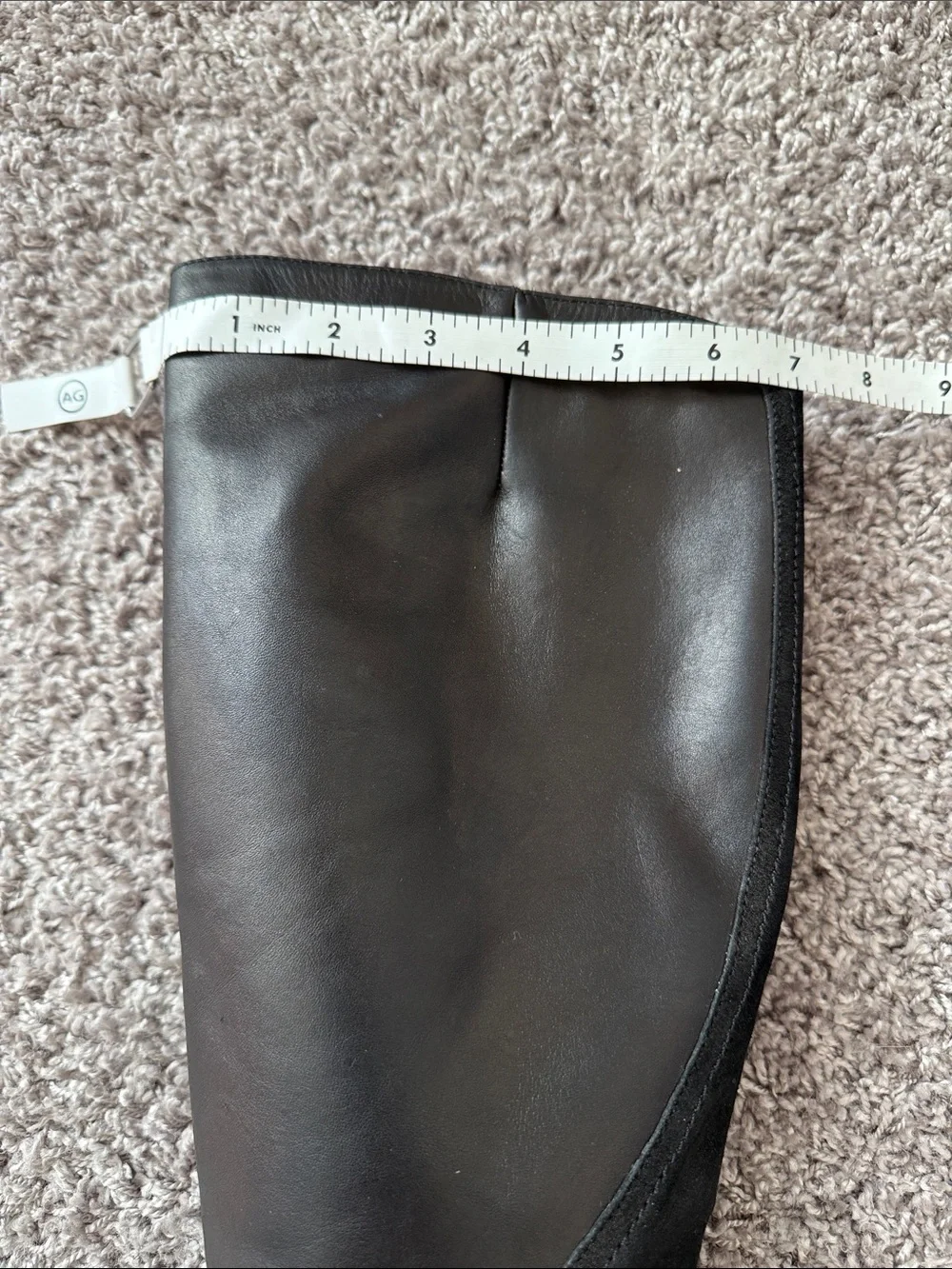 Italian Leather Knee High Boots Black Artisan Made Side Zip Size 9